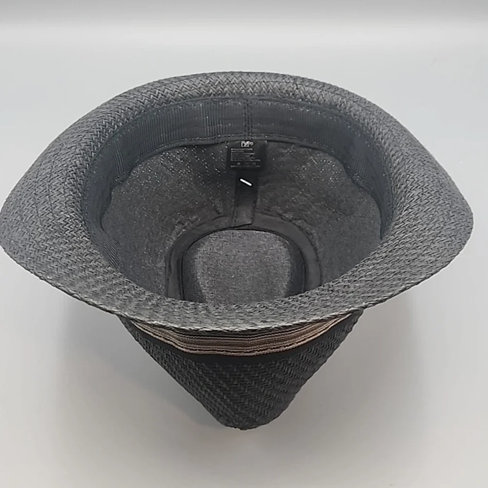 D&Y Hat Fedora Fitted Womens One Size‎ Black Trilby Short Brim Polyester Classic